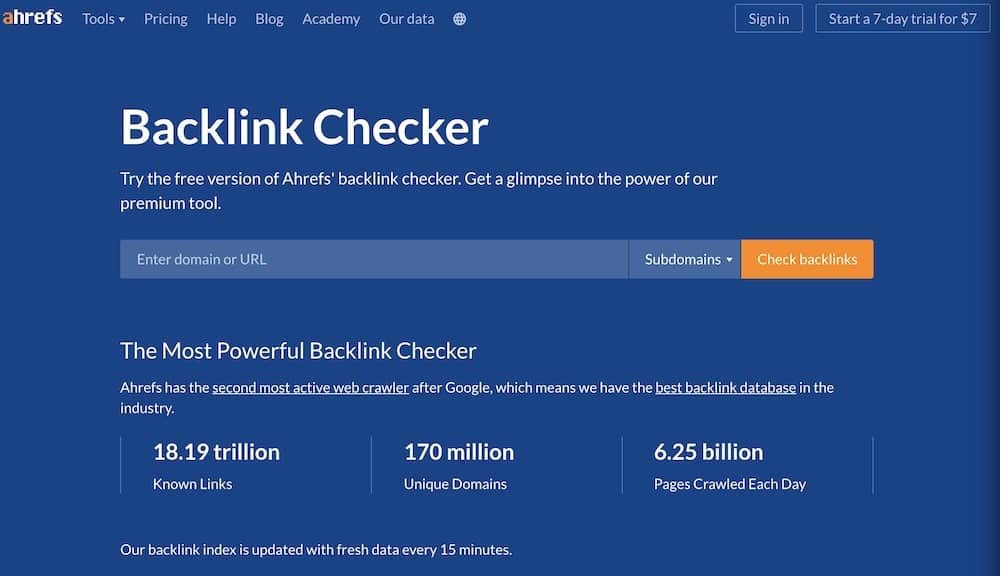 ahrefs backlink checker