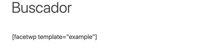shortcode facetwp pagina