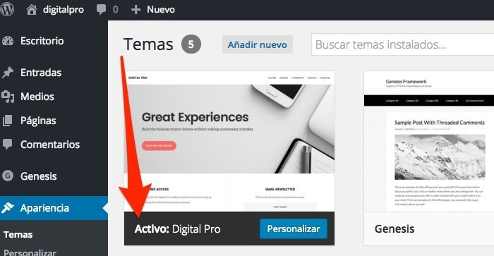 activar - plantilla digital pro