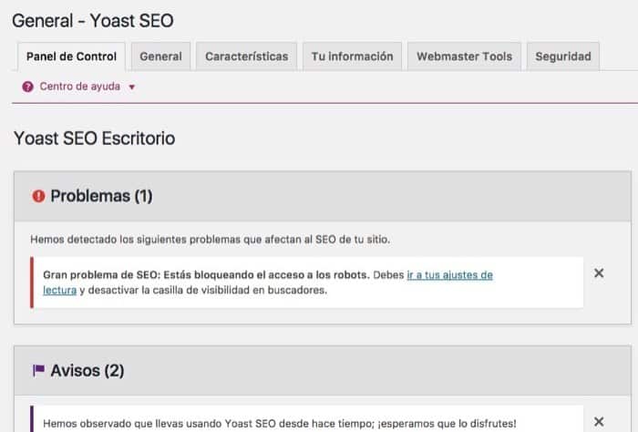 problemas seo wordpress Yoast WordPress SEO