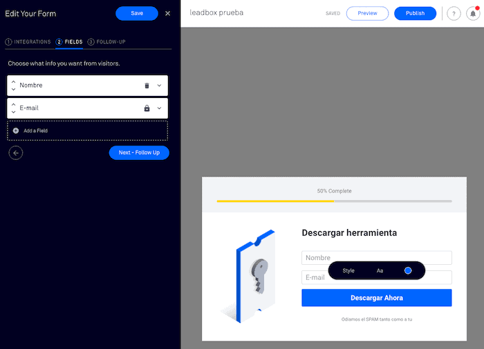 constructor leadbox