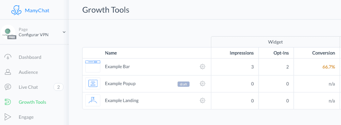 growth tools manychat