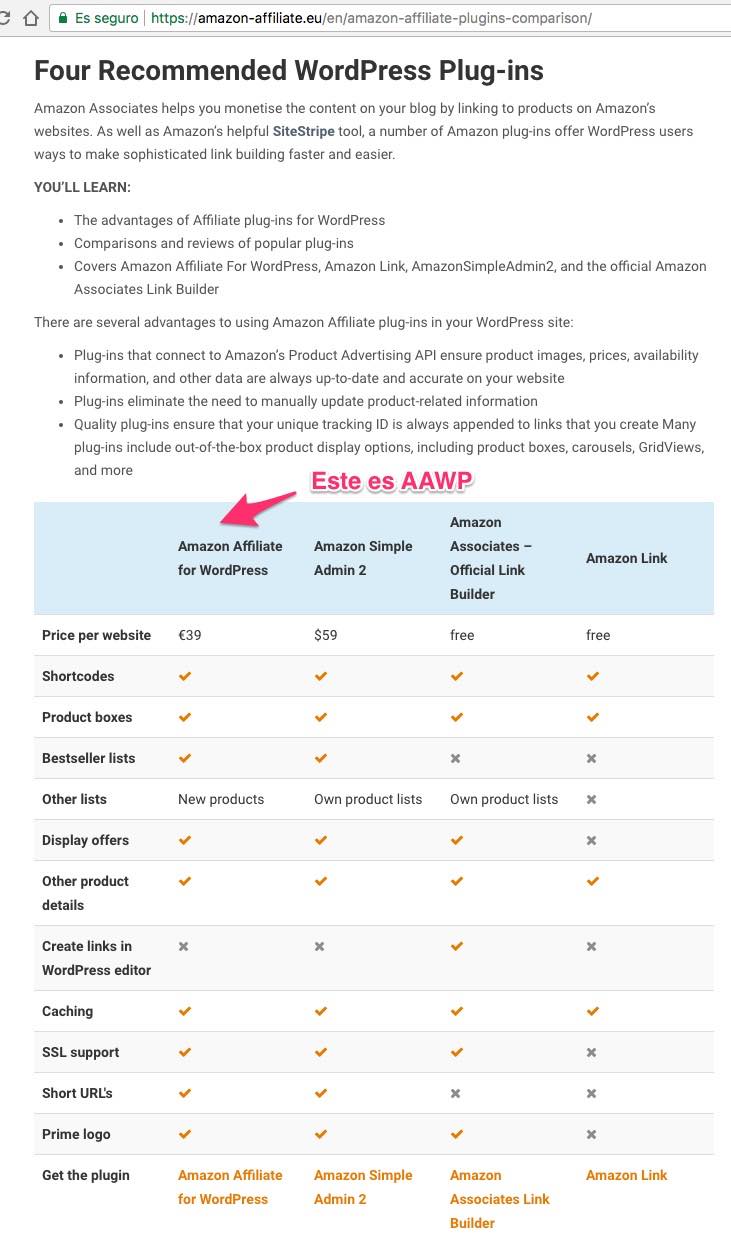 amazon recomienda aawp