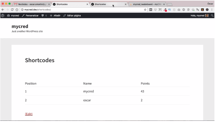 mycred table leadeboard