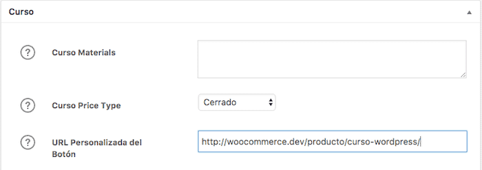 curso cerrado woocommerce