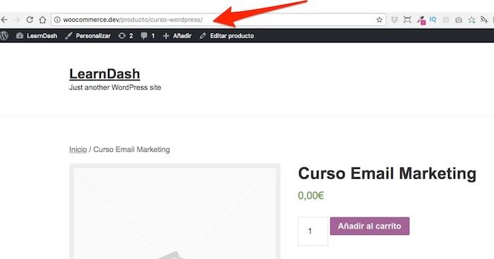 url producto learndash