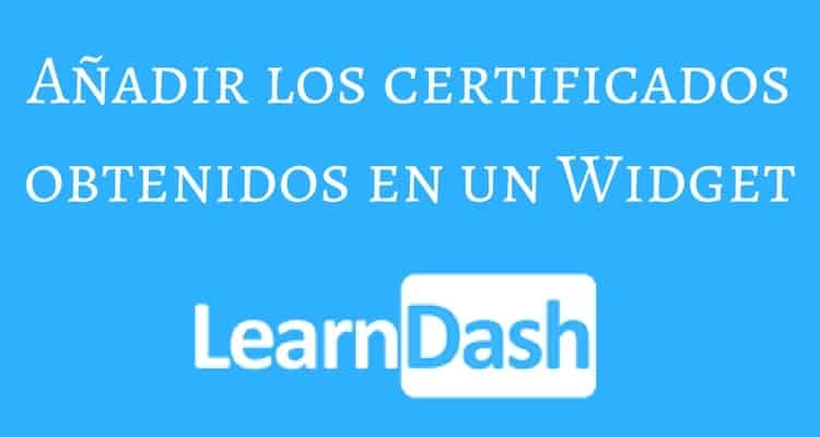 certificados widget learndash