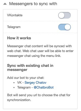 chatbro sincronizar telegram