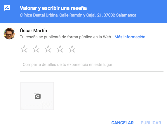 reseña directa google