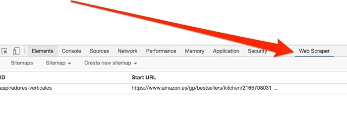 inspector elementos web scraper