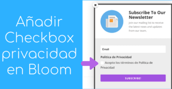 añadir checkbox privacidad bloom