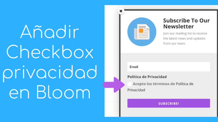 añadir checkbox privacidad bloom
