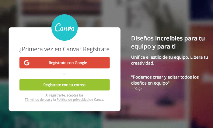 canva opciones cuenta