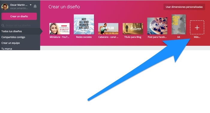 elegir más diseños canva