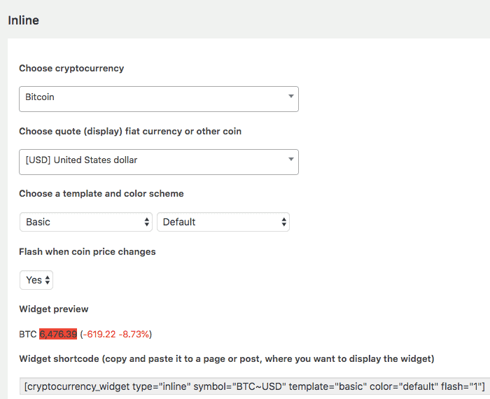 Cryptocurrency Widgets