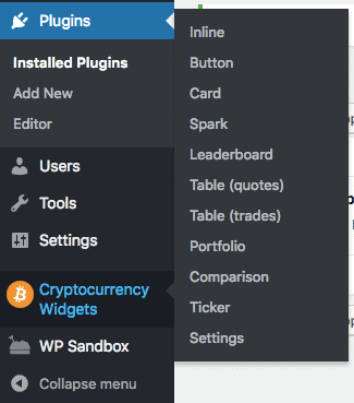 Cryptocurrency Widgets