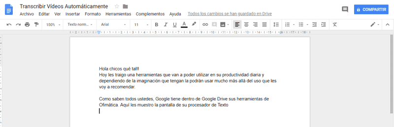 texto google drive