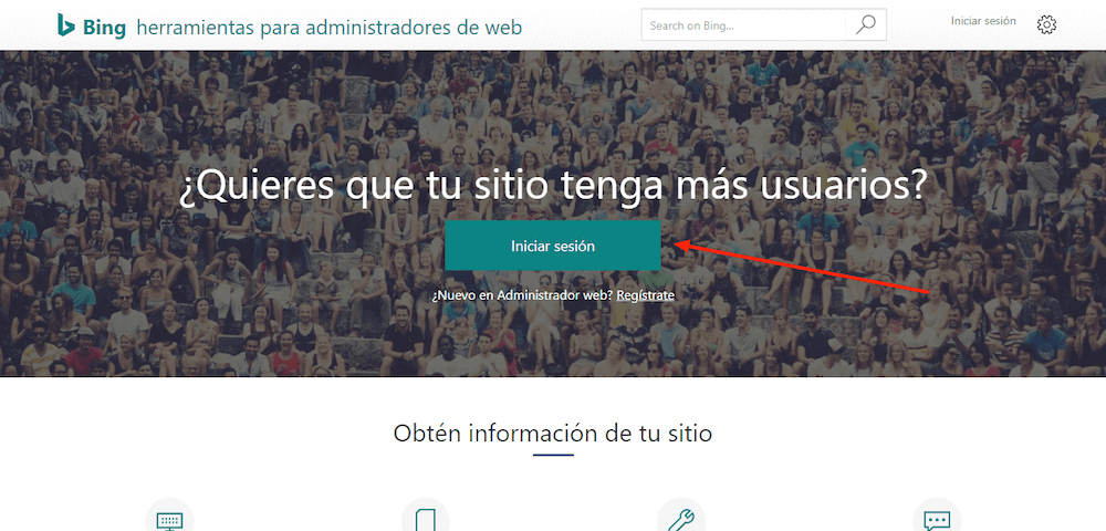 bing herramienta administradores web