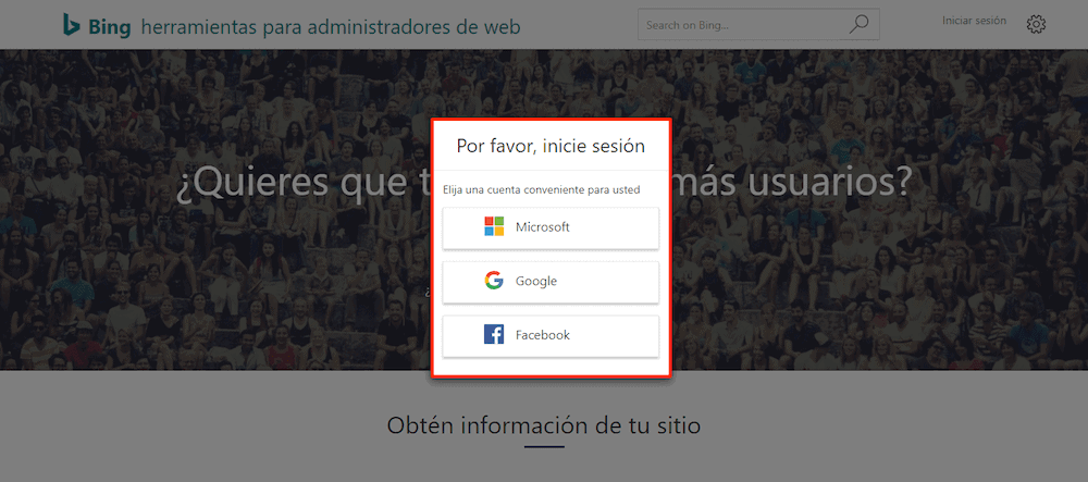 bing iniciar sesion