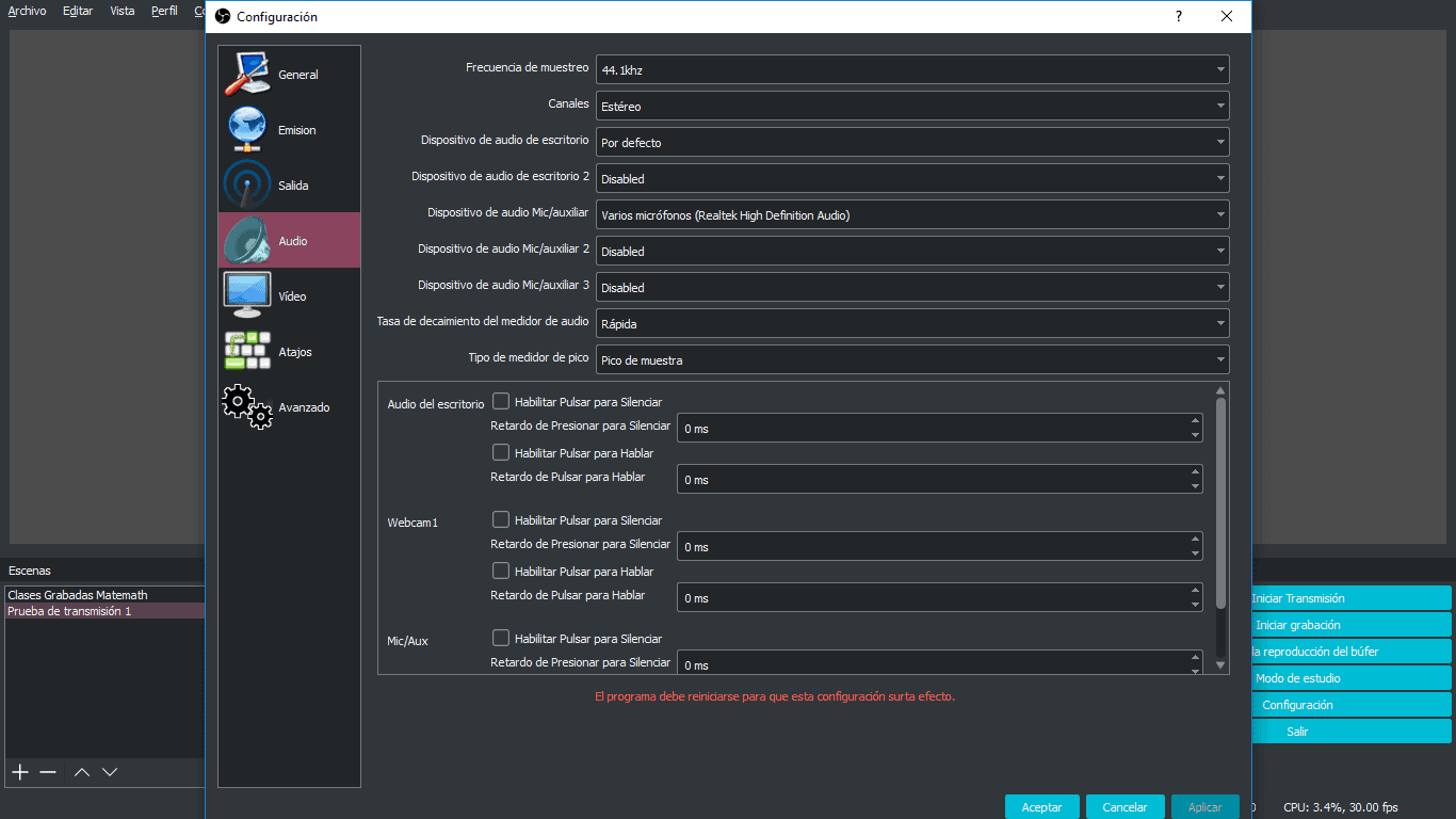 obs configuracion sonido