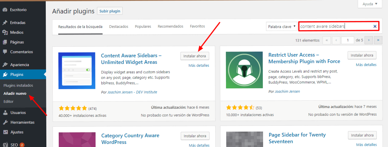 plugin content aware sidebars