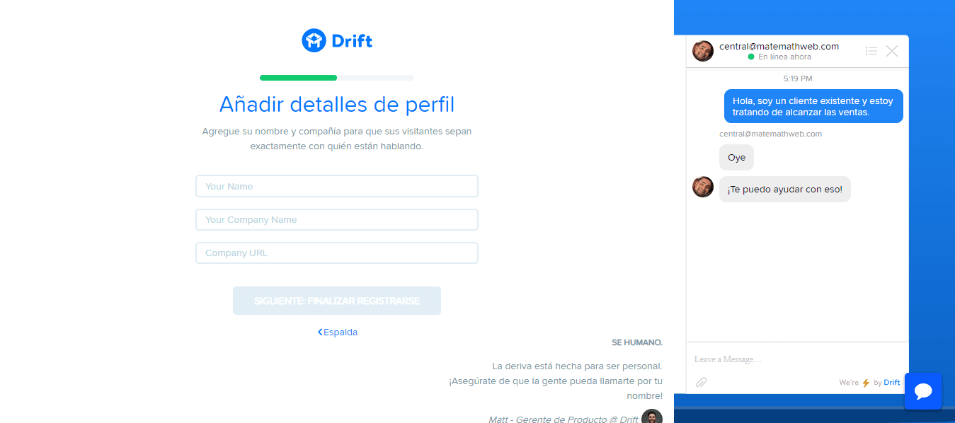 Añadir detalles perfil