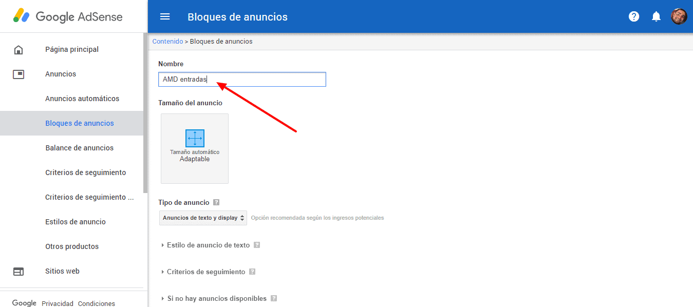 bloque adaptable adsense