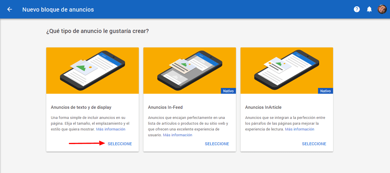 Tipo anuncio adsense