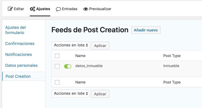 Feed Post Creation Gravity Forms