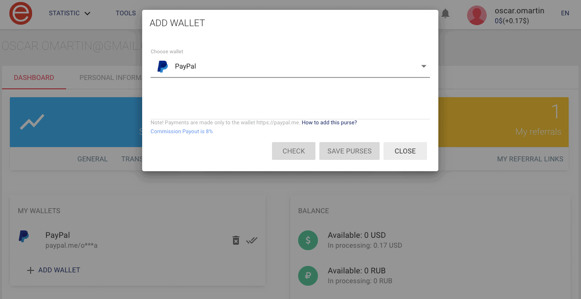 add wallet paypal