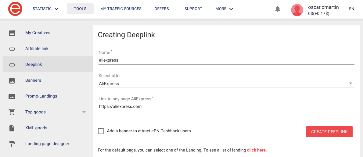 creating deeplink