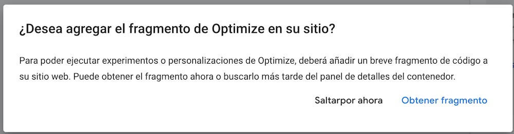 Agregar Fragmento Optimize