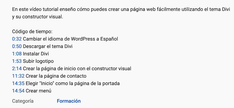 códigos tiempo videos youtube