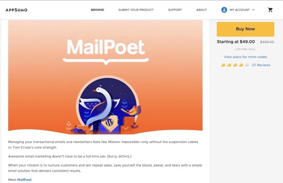 appsumo mailpoet