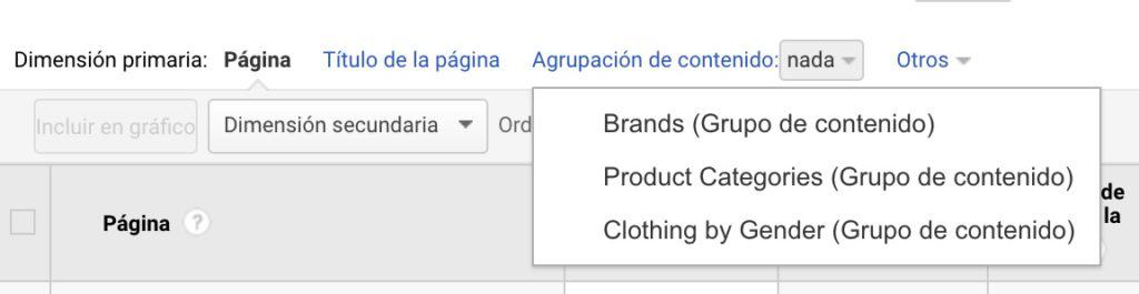 agrupacion contenido GA