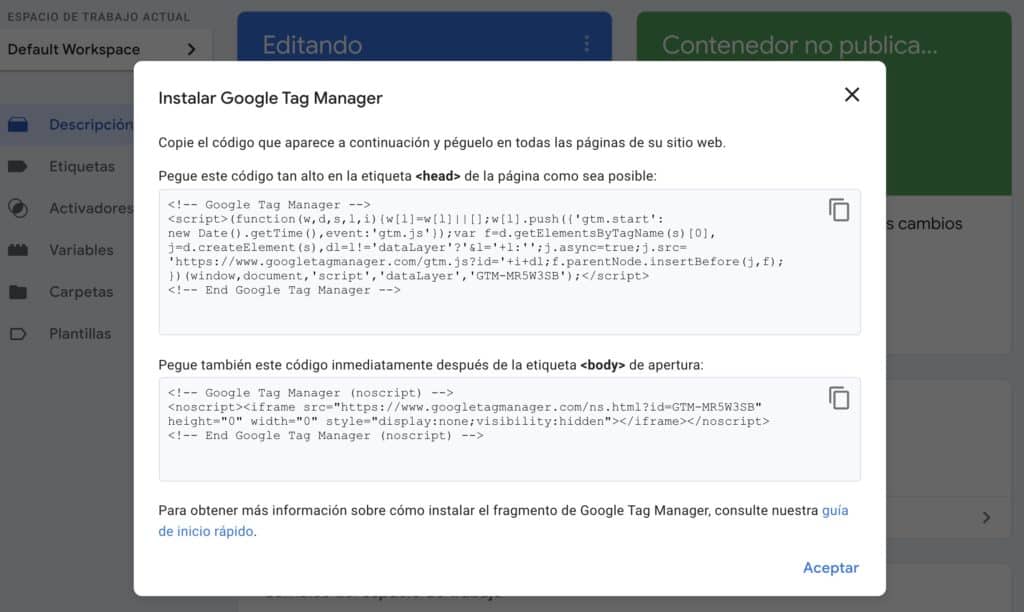 Código Google Tag Manager