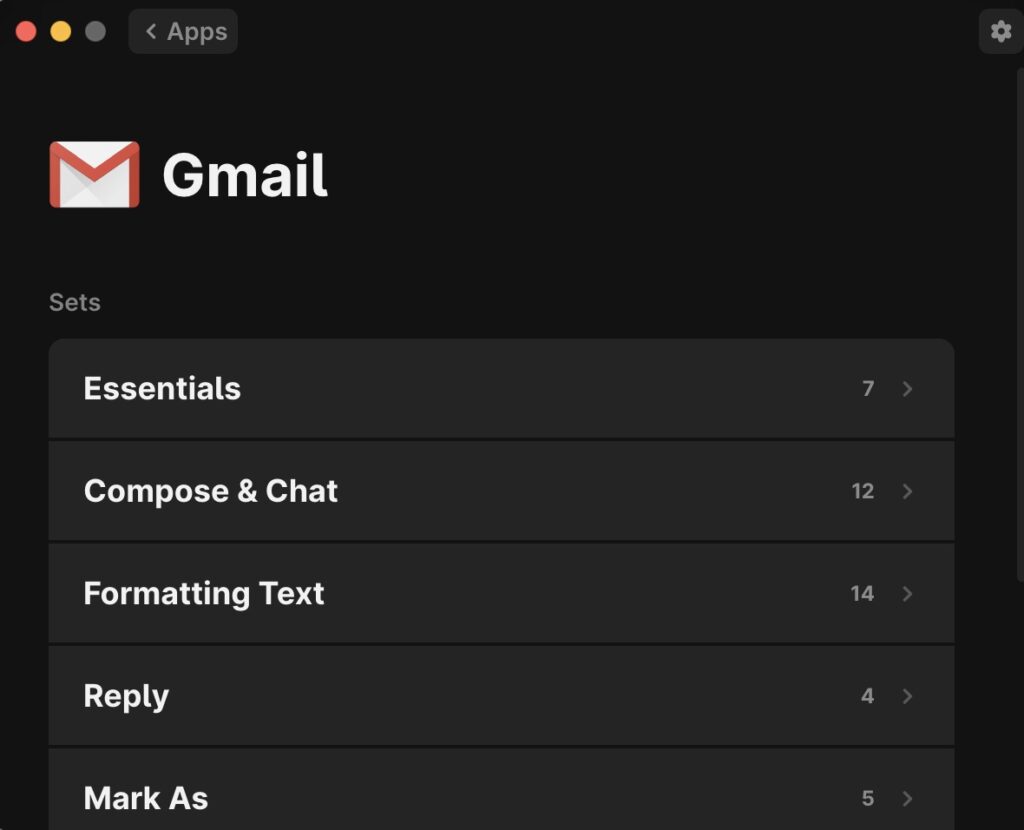 mouseless gmail