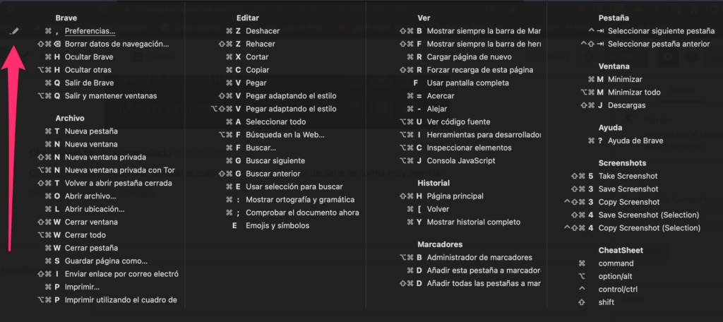 Modificar atajo de teclado