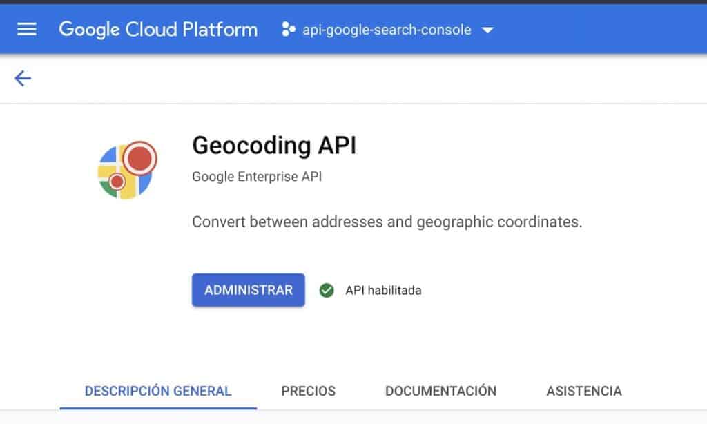 Habilitar Geocoding API