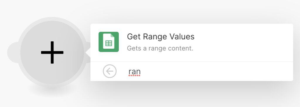 Módulo de Google Sheets Get Range Values