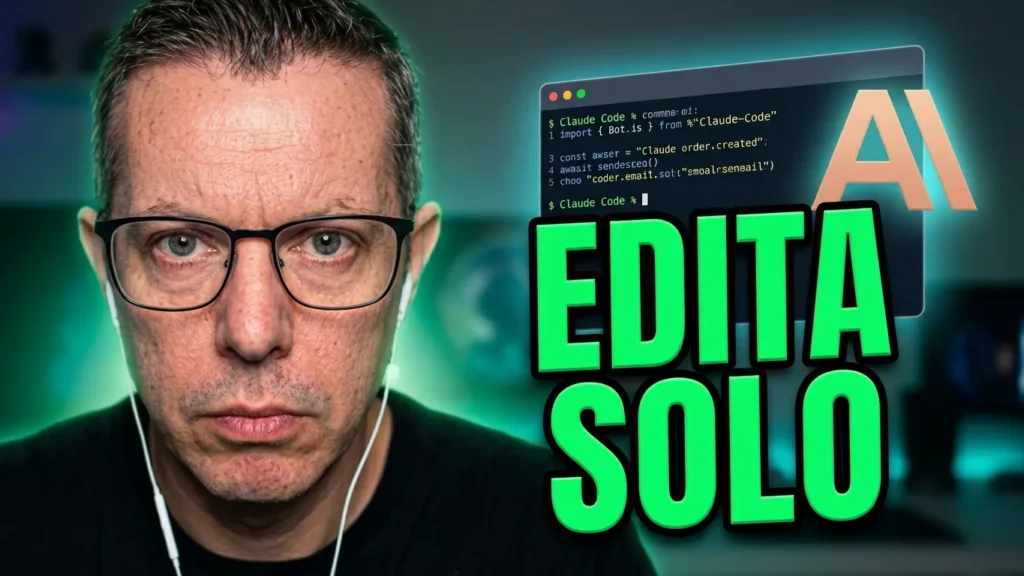 edita solo con claude, que dice poco. Te propongo Claude Code edita un vídeo de YouTube: portada del artículo con la skill gratis